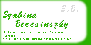 szabina bercsinszky business card